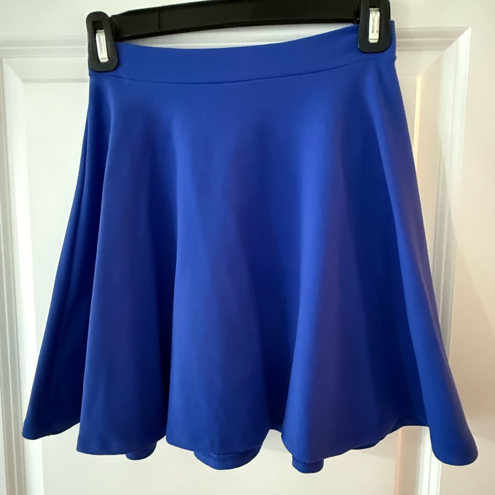 Bebe Royal Blue Flared Mini Skirt